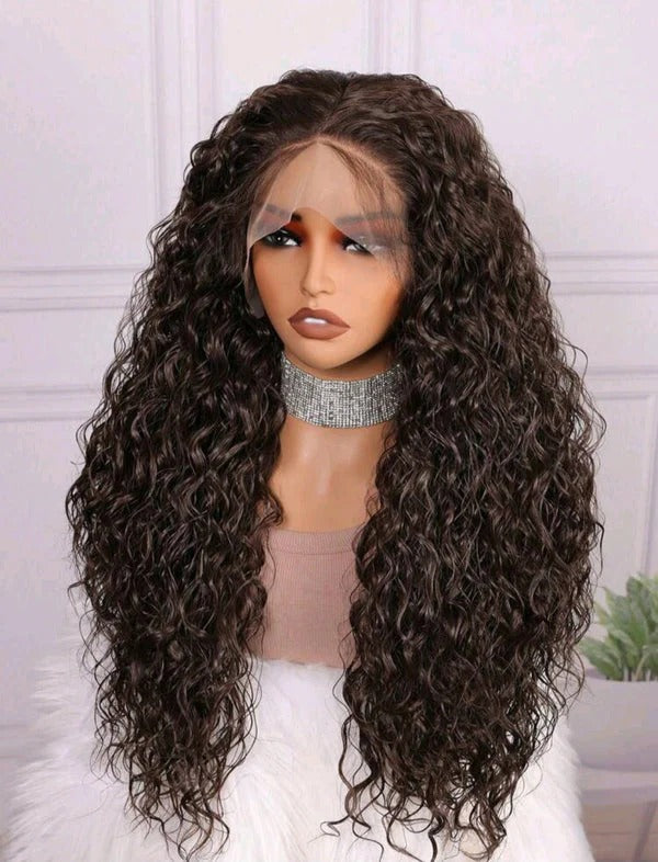 Chocolate Brown Soft Deep Lace Front Wig(human blend)